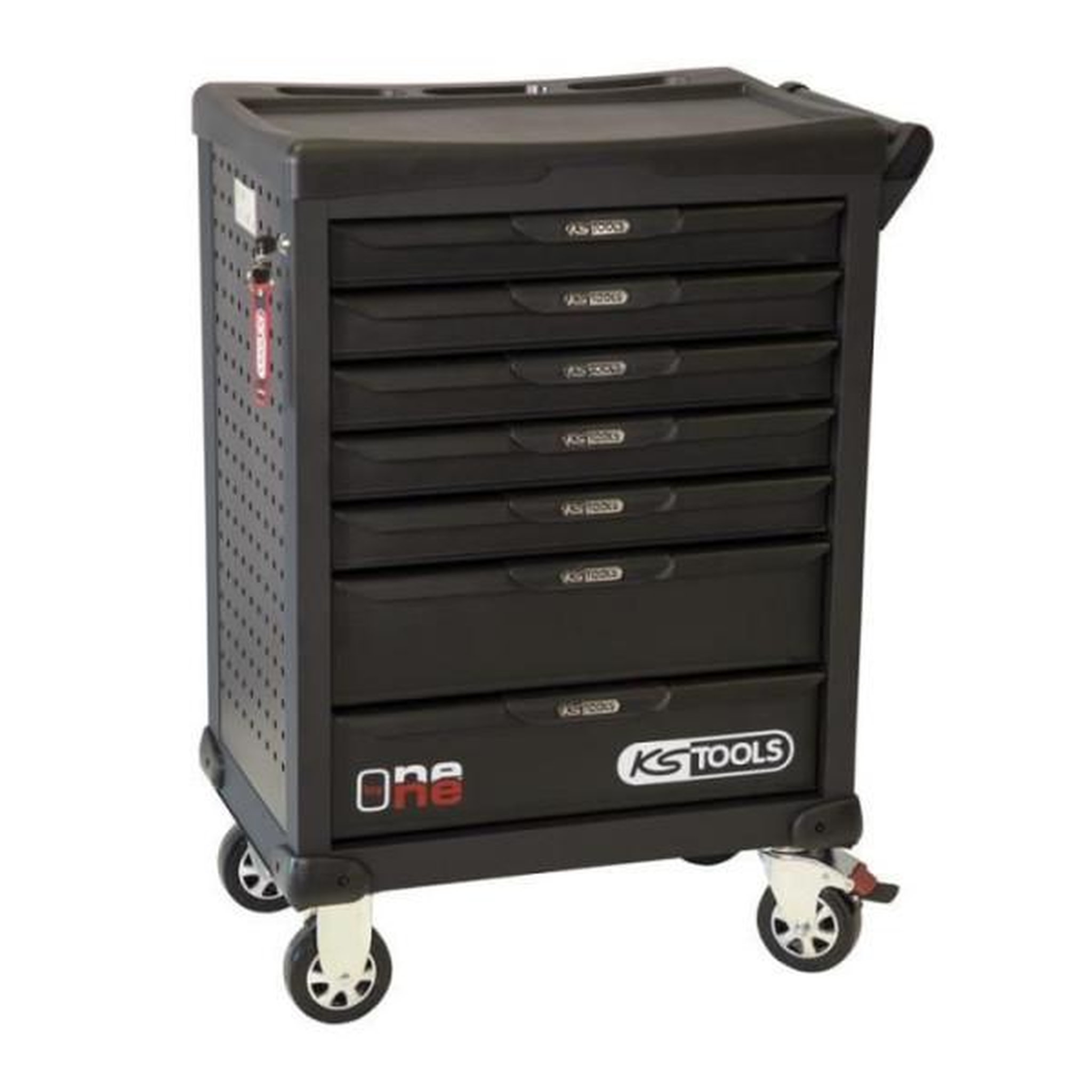 Voir la diapositive 3 : KS TOOLS Servante d'atelier - vide - 7 tiroirs - ks tools - 823.0007 - noir - servante one by one - charge max/tiroir de 45kg