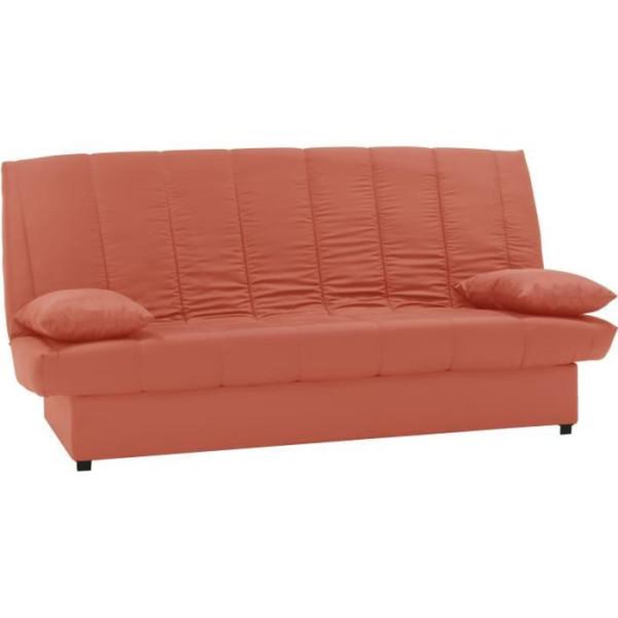 Voir la diapositive 3 : MARKET24 Banquette clic clac 3 places - Tissu 100% coton Terracotta - Style Contemporain - L 190 x P92 cm - MILA
