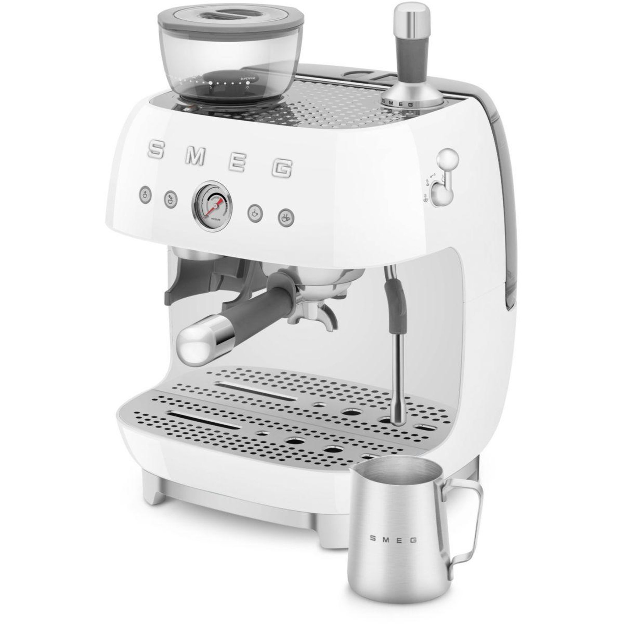 Voir la diapositive 4 : SMEG Expresso broyeur egf03wheu blanc