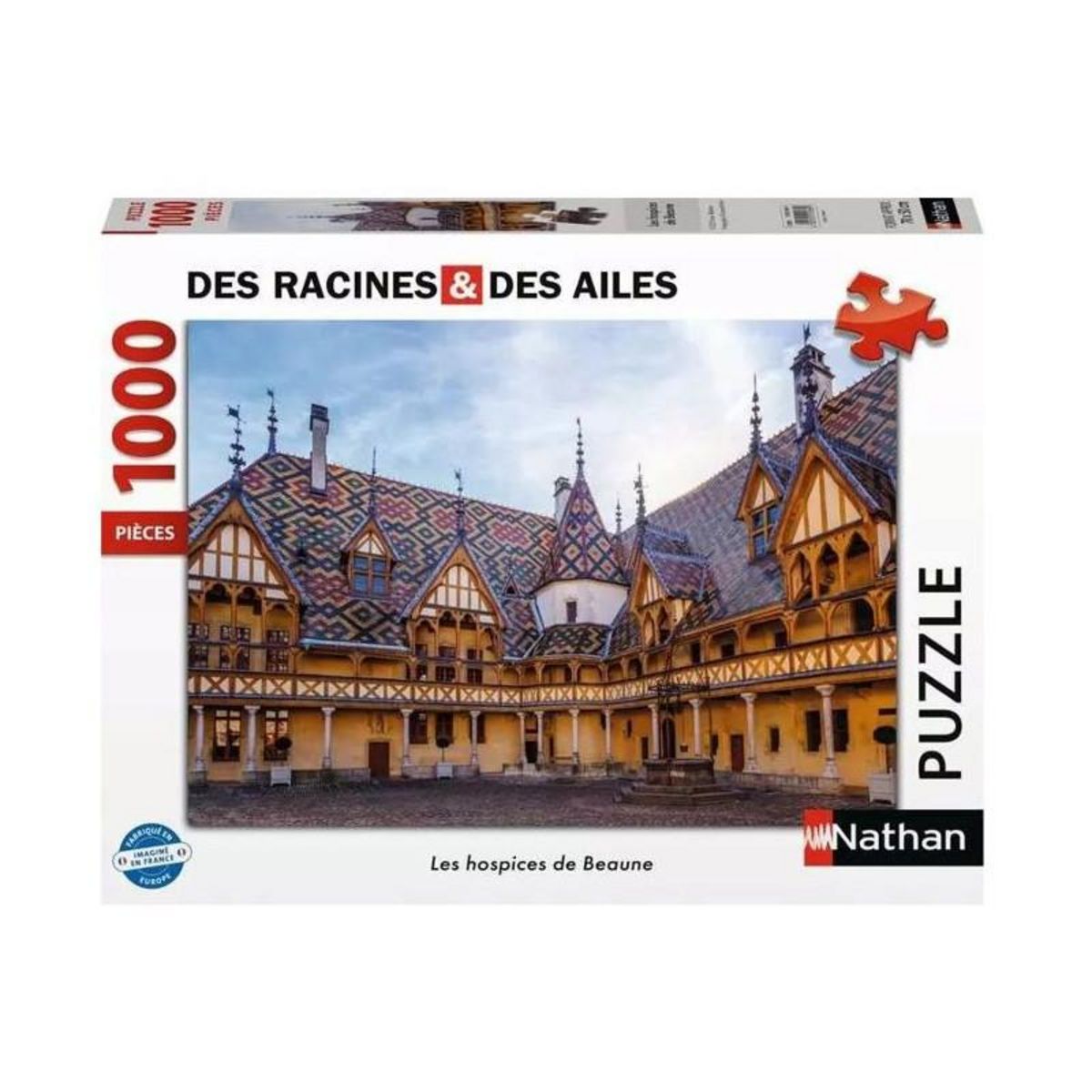 RAVENSBURGER Puzzle 1000 pieces Les hospices de Beaune, des 14 ans, Collection Des Racines et des Ailes, 12001536, Nathan