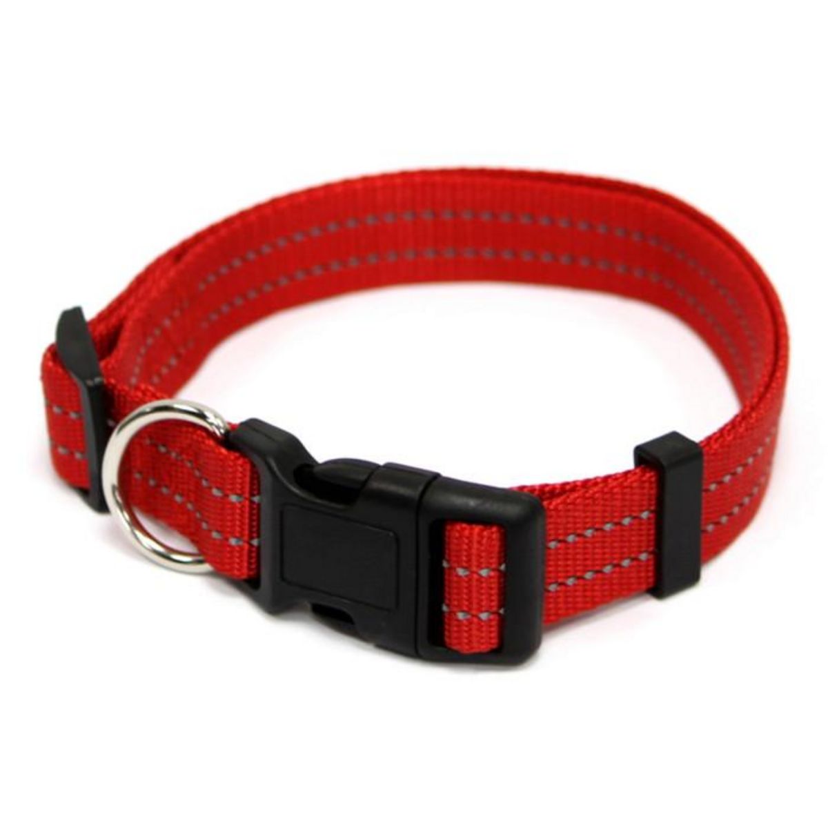 Paris Prix Collier Réglable  Coutures Réfléchissantes  65cm Rouge