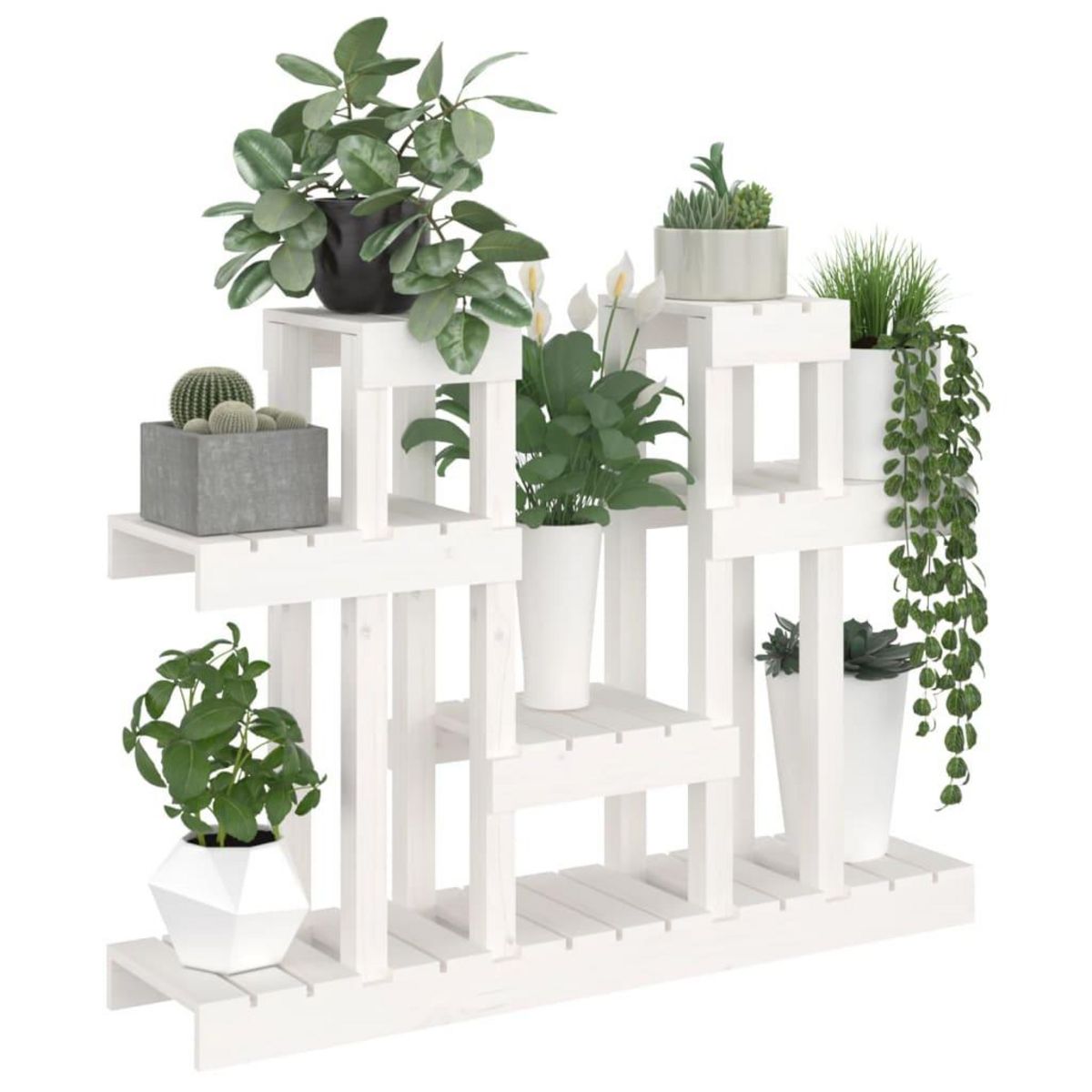 VIDAXL Support a plantes Blanc 104,5x25x77,5 cm Bois massif de pin