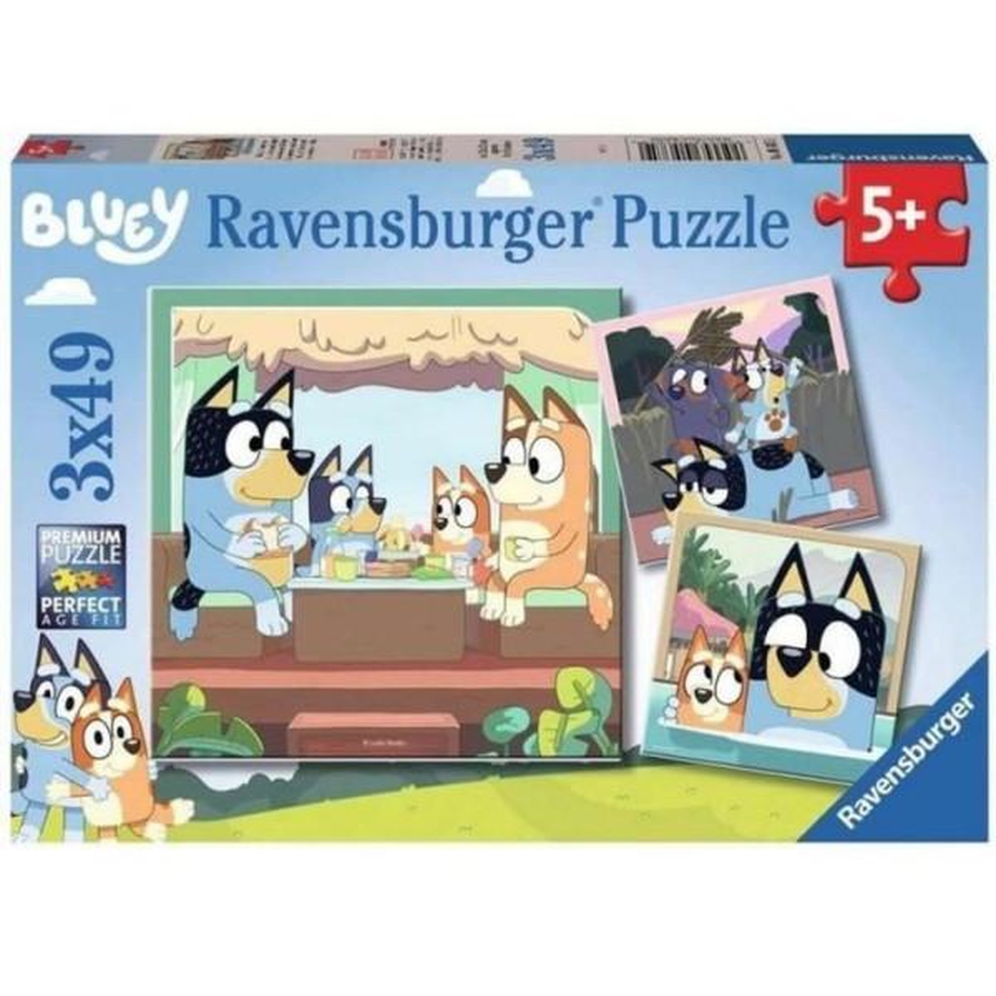 Voir la diapositive 2 : RAVENSBURGER Puzzle 3x49 pieces les aventures de bluey - ravensburger - ludique et educatif - des 5 ans