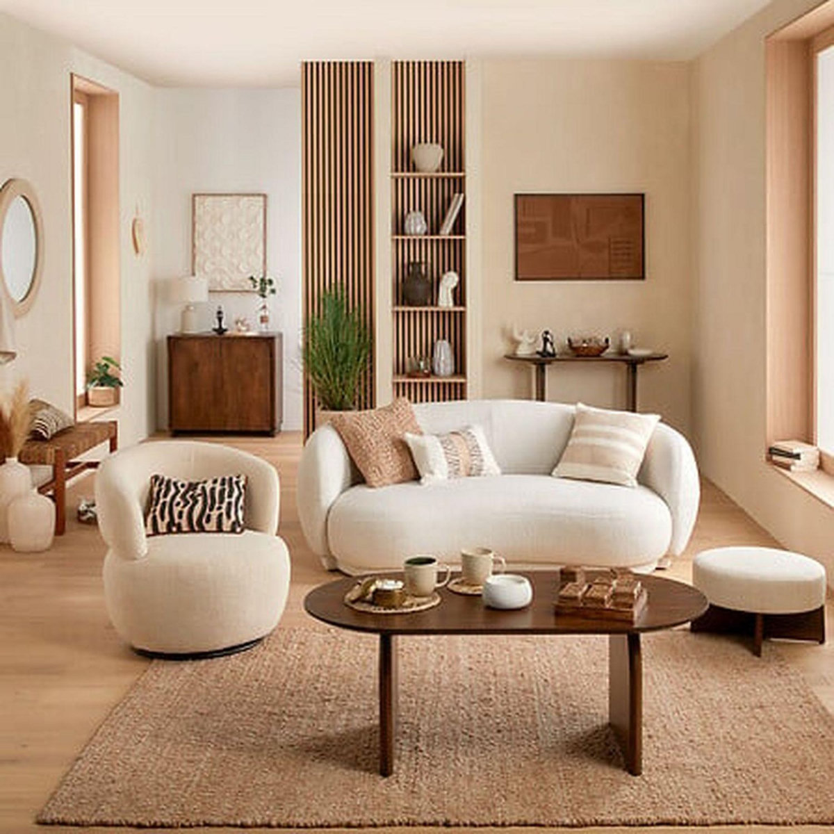 ATMOSPHERA Canapé fixe 2 places NESKY - Blanc