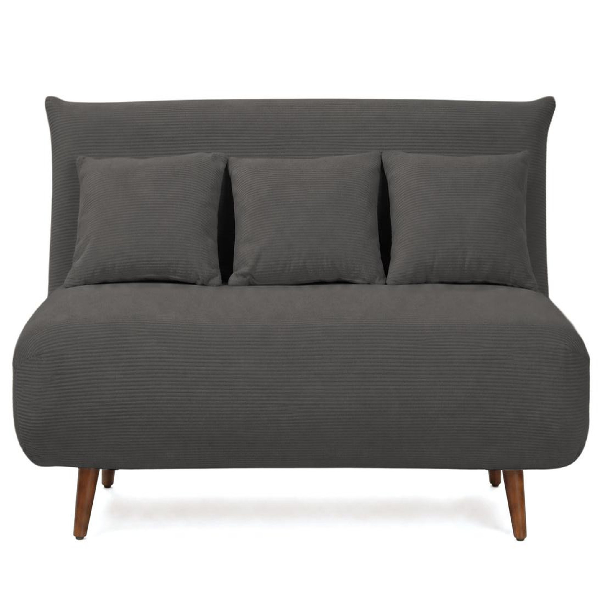 Voir la diapositive 1 : BEST MOBILIER Lumi - banquette convertible clic-clac 2 places en velours côtelé