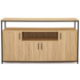 Voir la diapositive 3 : ID MARKET Buffet 4 portes 140 cm DETROIT avec niche design industriel