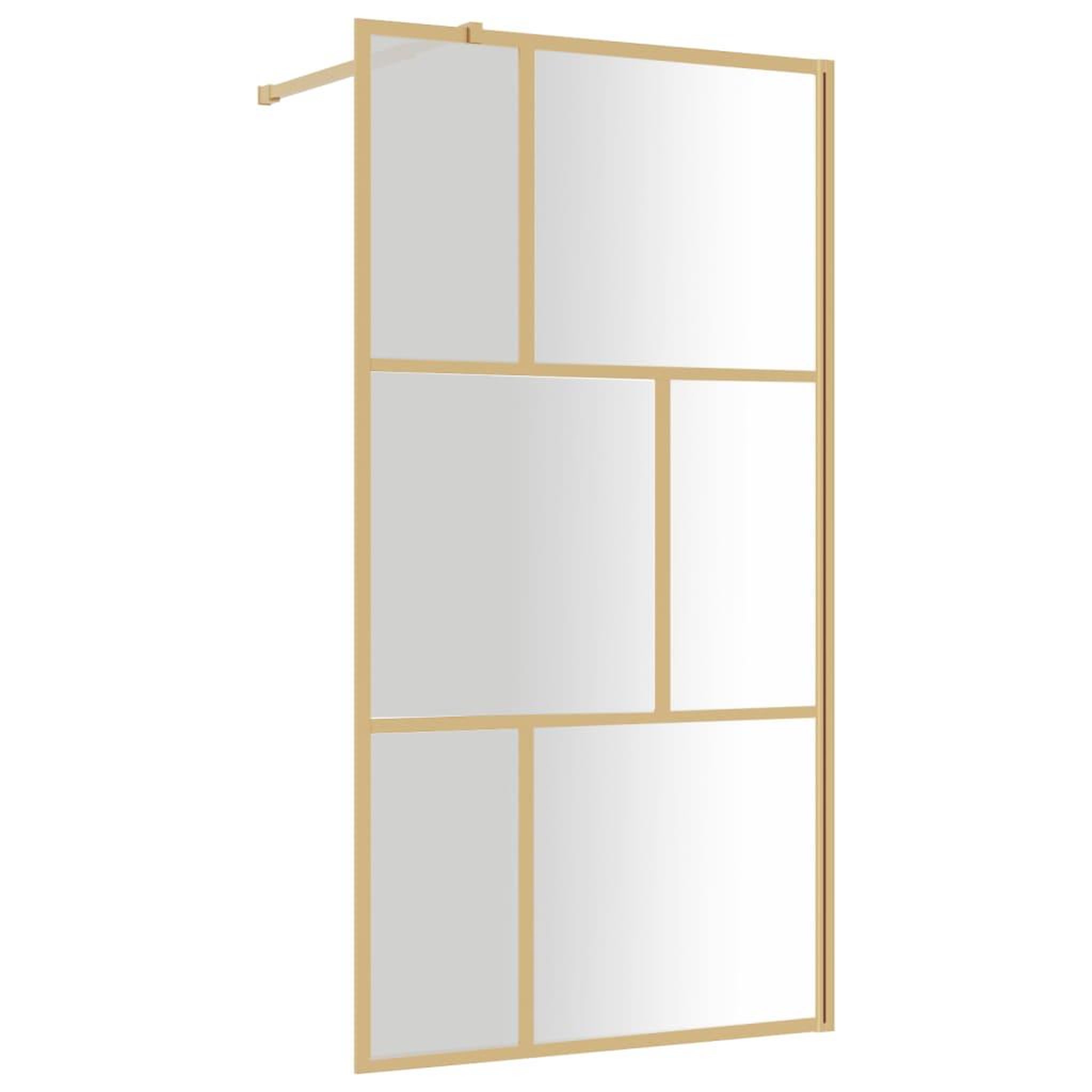 Voir la diapositive 2 : VIDAXL Paroi de douche avec verre ESG transparent dore 115x195 cm