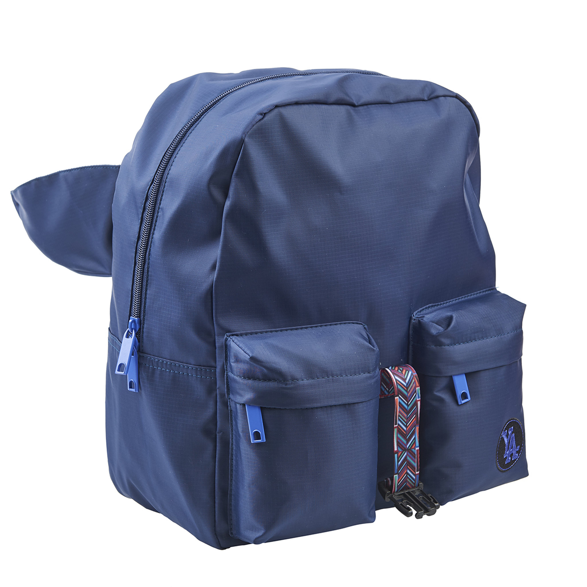 Voir la diapositive 7 : AUCHAN Sac à dos bleu avec compartiment pour ordinateur Vintage 90S Ethnic