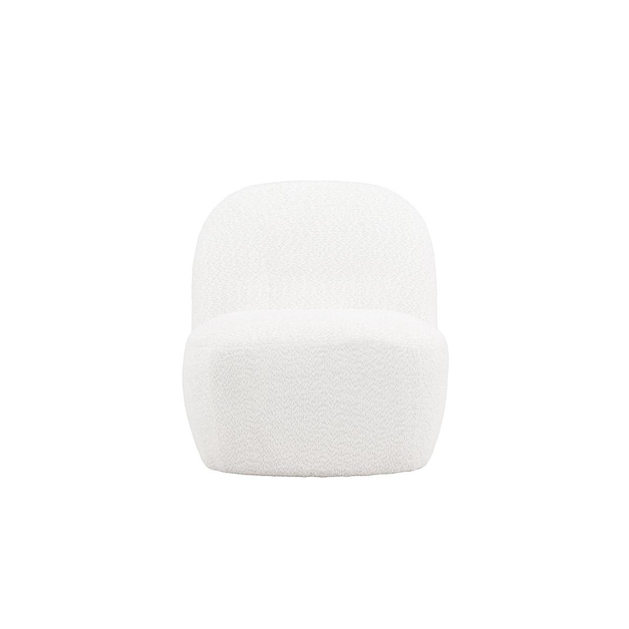 Voir la diapositive 2 : Paris Prix Fauteuil design en tissu bouclette  mahla  82cm blanc