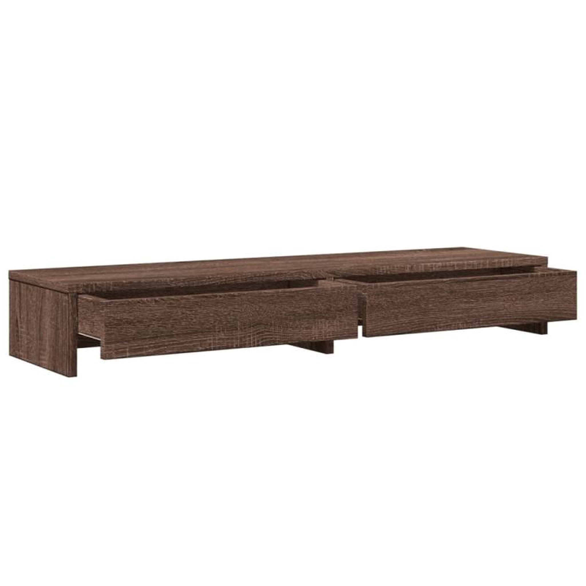 Voir la diapositive 5 : VIDAXL Support de moniteur avec tiroirs chêne marron bois d ingénierie