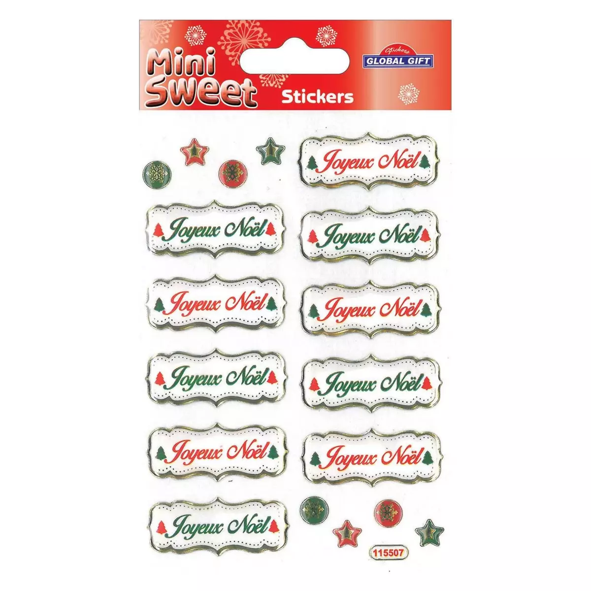  Stickers Joyeux Noël avec dorures