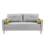 Voir la diapositive 1 : MARKET24 Canapé 3 places + 2 coussins - Tissu Gris clair - L 175 x P 80 x H 85 cm - COPENHAGUE