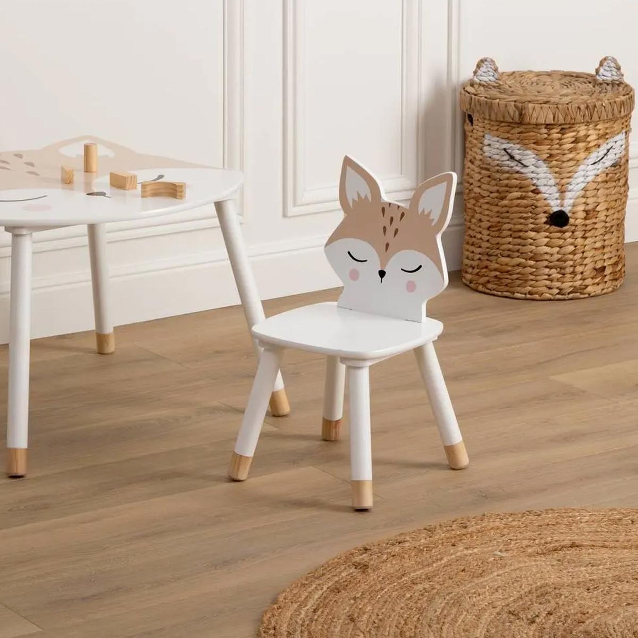Voir la diapositive 2 : ATMOSPHERA Chaise renard pour enfant - blanc