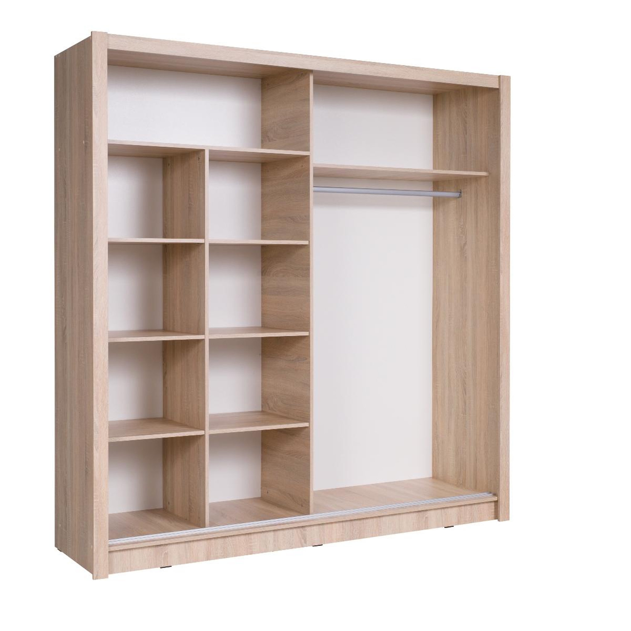 Voir la diapositive 3 : JLC KREATION Armoire moderne 2 portes coulissantes bois 205cm ulric