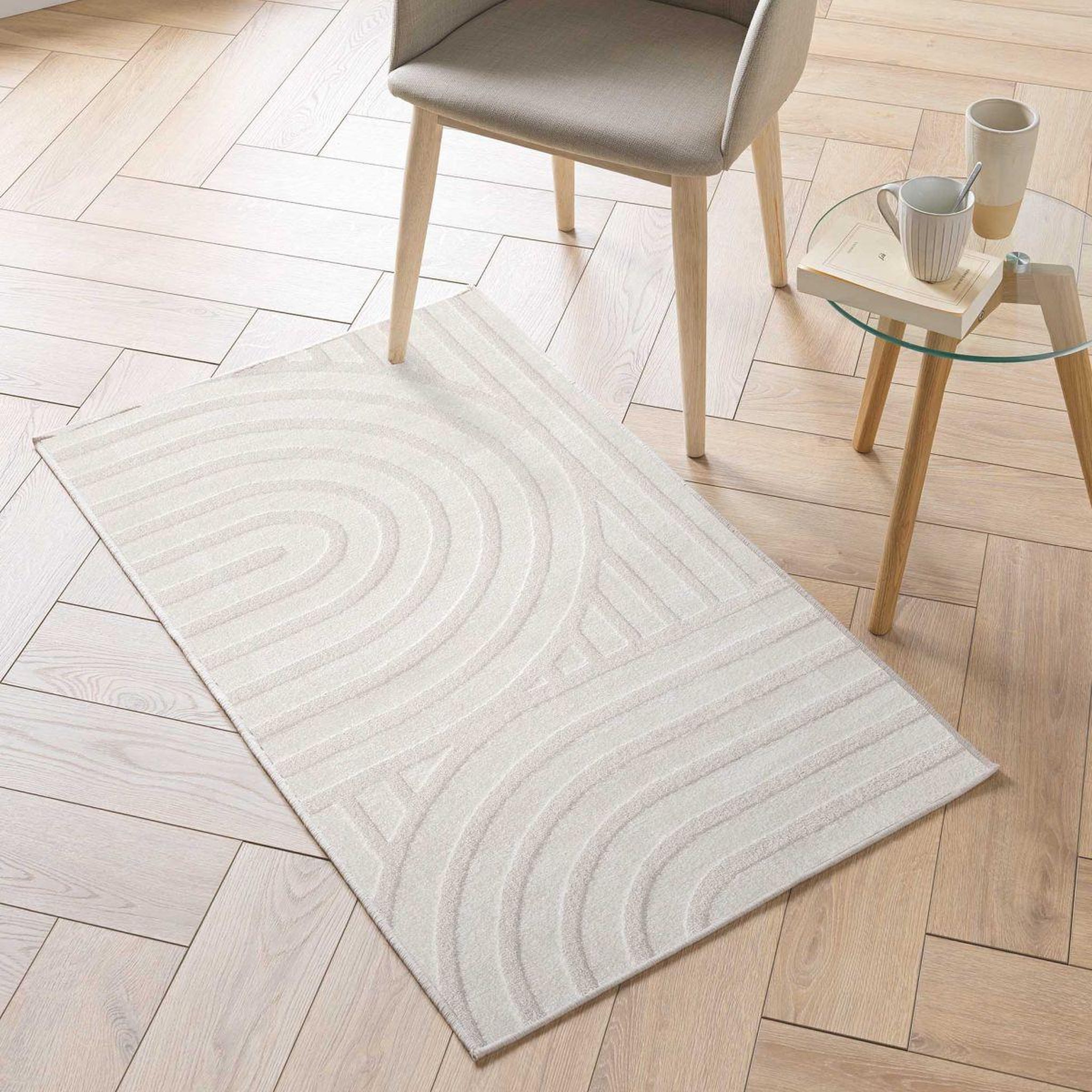 Voir la diapositive 4 : Douceur d'Intérieur Tapis déco en relief  maximus  60x110cm naturel