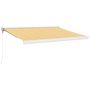 Voir la diapositive 2 : VIDAXL Auvent retractable jaune et blanc 3,5x2,5 m tissu et aluminium