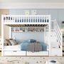 Voir la diapositive 4 : MERAX Lit superposé 90x200cm pin coloris blanc
