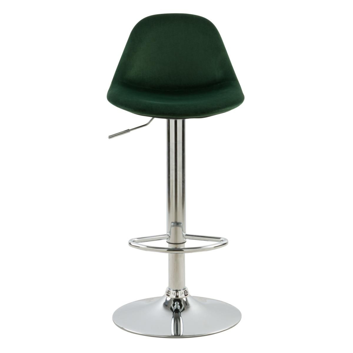 Rendez vous déco Lot de 2 chaises de bar réglables en velours bleu 60/82 cm - Pavo