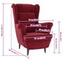 Voir la diapositive 6 : VIDAXL Fauteuil rouge bordeaux velours