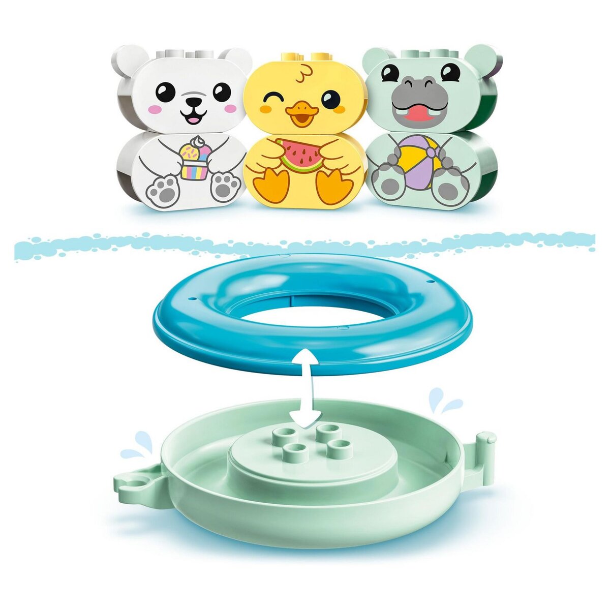 LEGO DUPLO 10965 Jouet de Bain : Le Train Flottant des Animaux