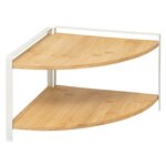 FIVE Étagère d'angle 2 niveaux en bambou et métal ORDERA. Coloris disponibles : Blanc, Noir