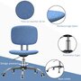 VINSETTO Chaise de bureau hauteur réglable pivotante 360° dossier ergonomique piètement chromé tissu bleu