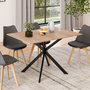 Voir la diapositive 2 : ID MARKET Table à manger extensible carrée ALIX 4-6 personnes pied araignée bois et noir 80-120 cm