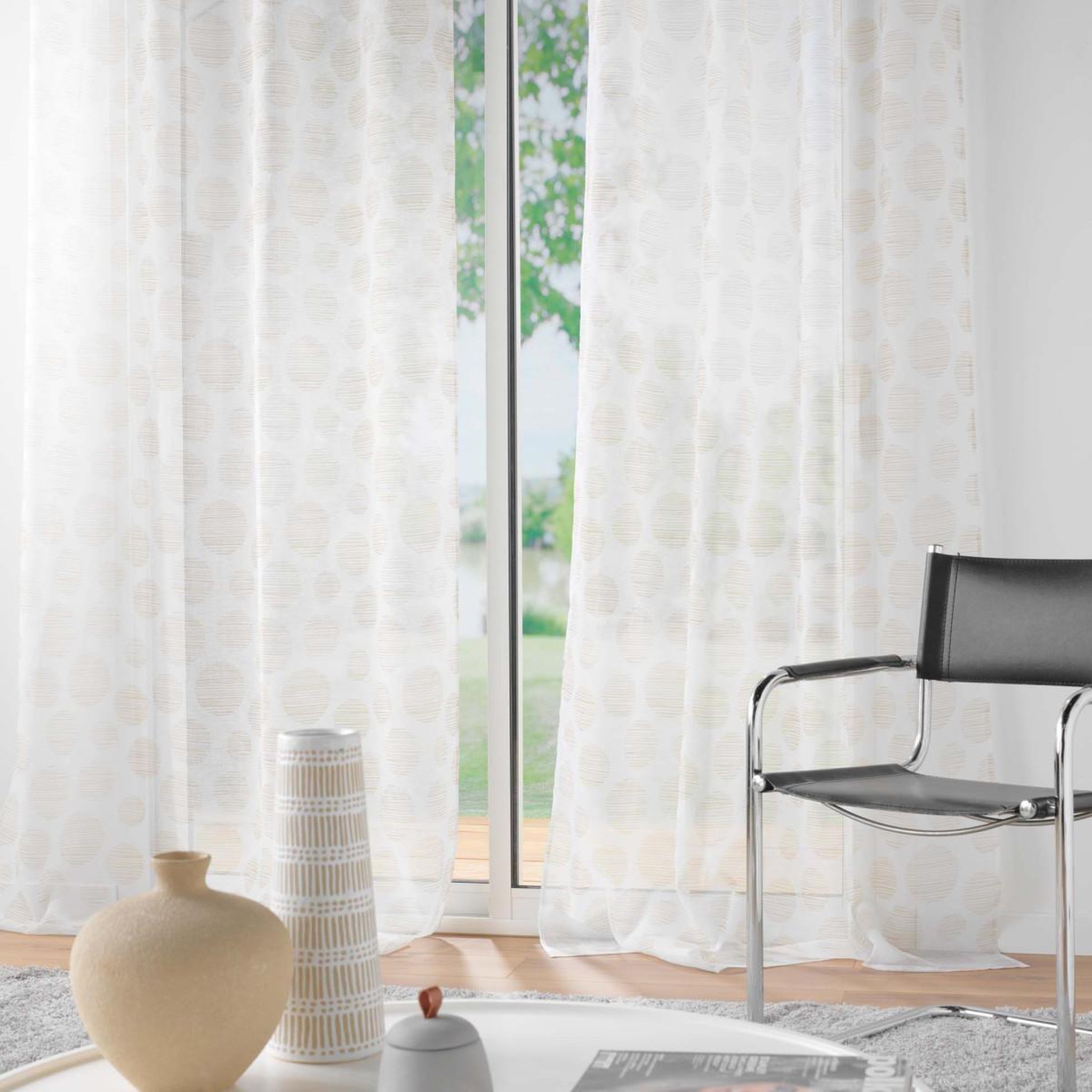 Voir la diapositive 4 : Douceur d'Intérieur Rideau voilage à œillets  lunile  137x280cm naturel