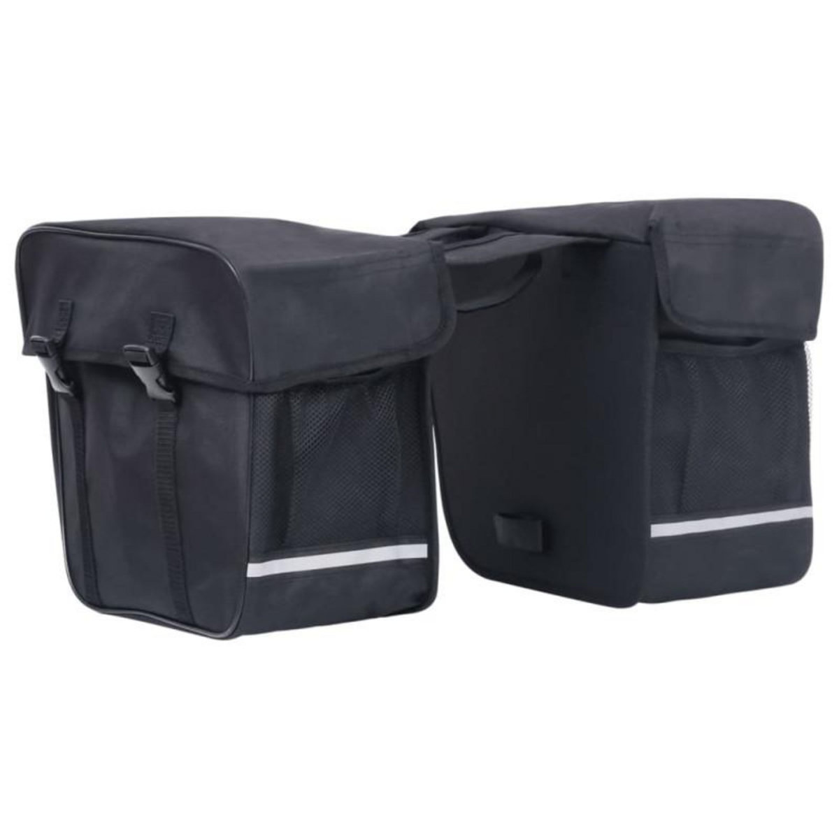 VIDAXL Sac de vélo double pour porte bagages étanche 35 L Noir