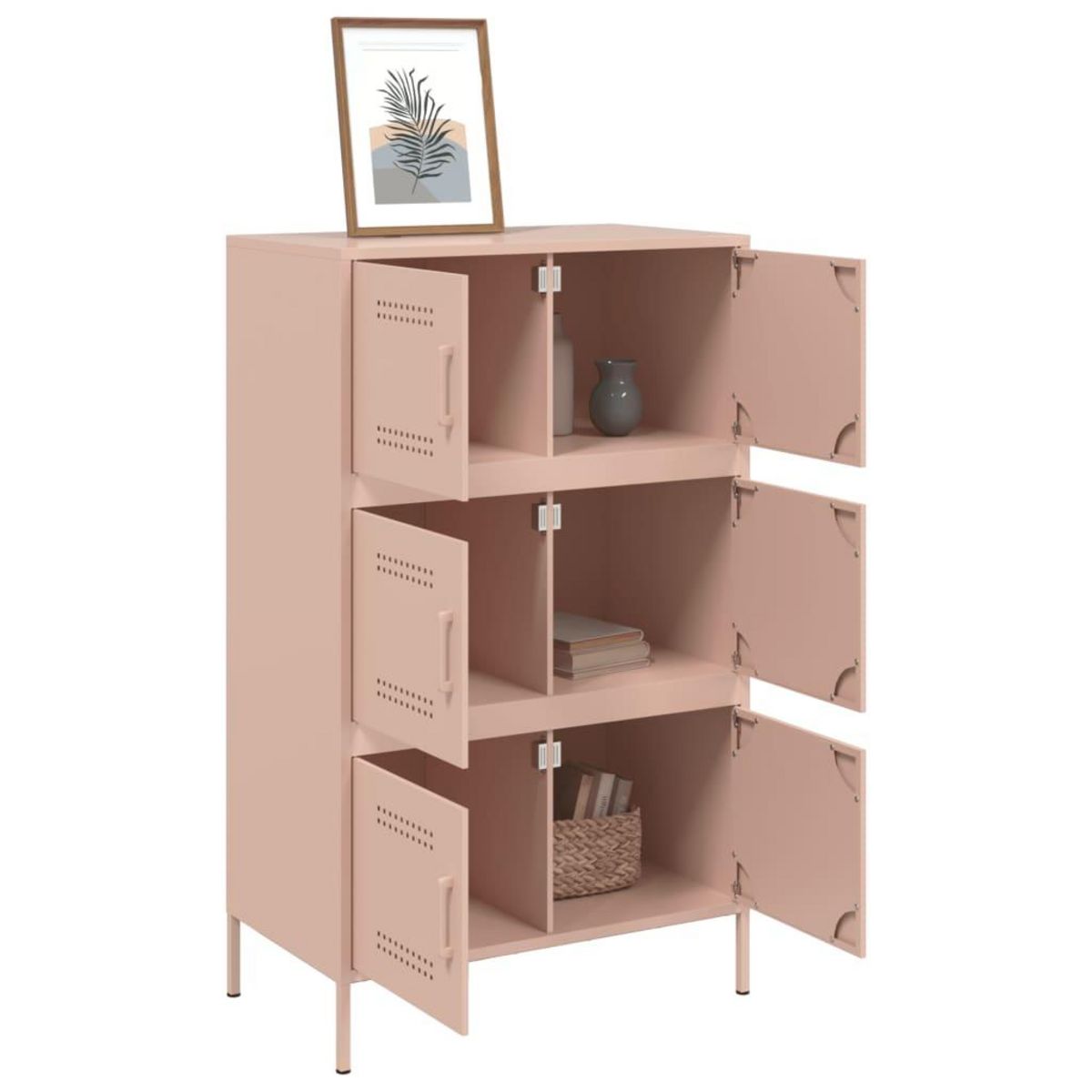 VIDAXL Buffet haut rose 68x39x113 cm acier