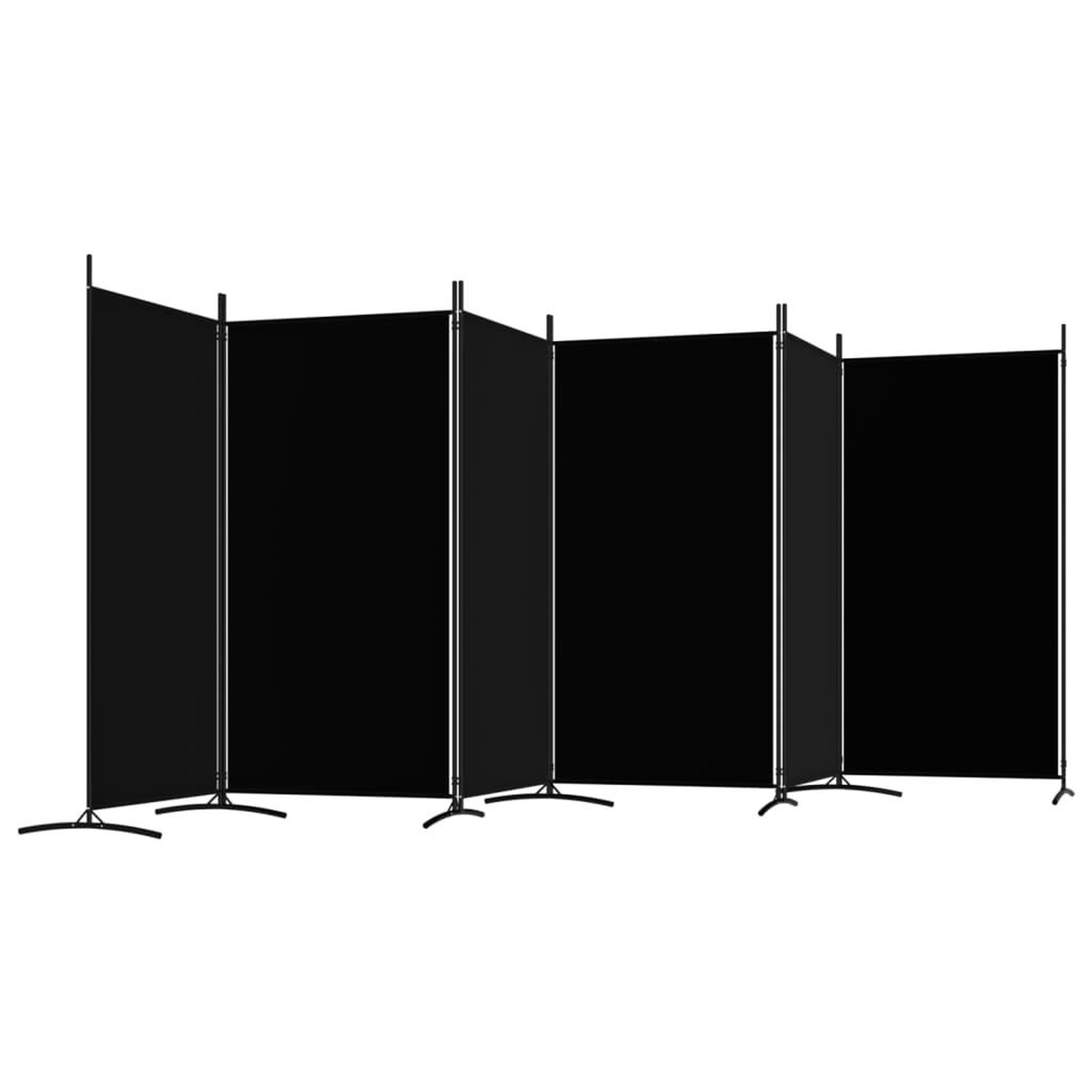 Voir la diapositive 5 : VIDAXL Cloison de separation 6 panneaux Noir 520x180 cm Tissu
