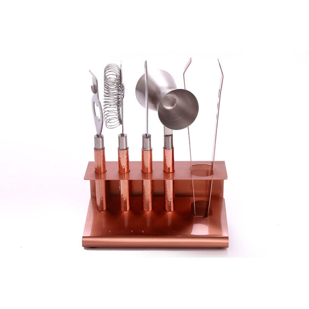 HEART OF THE HOME 6 Ustensiles à cocktail en Inox martelé - Couleur cuivrée