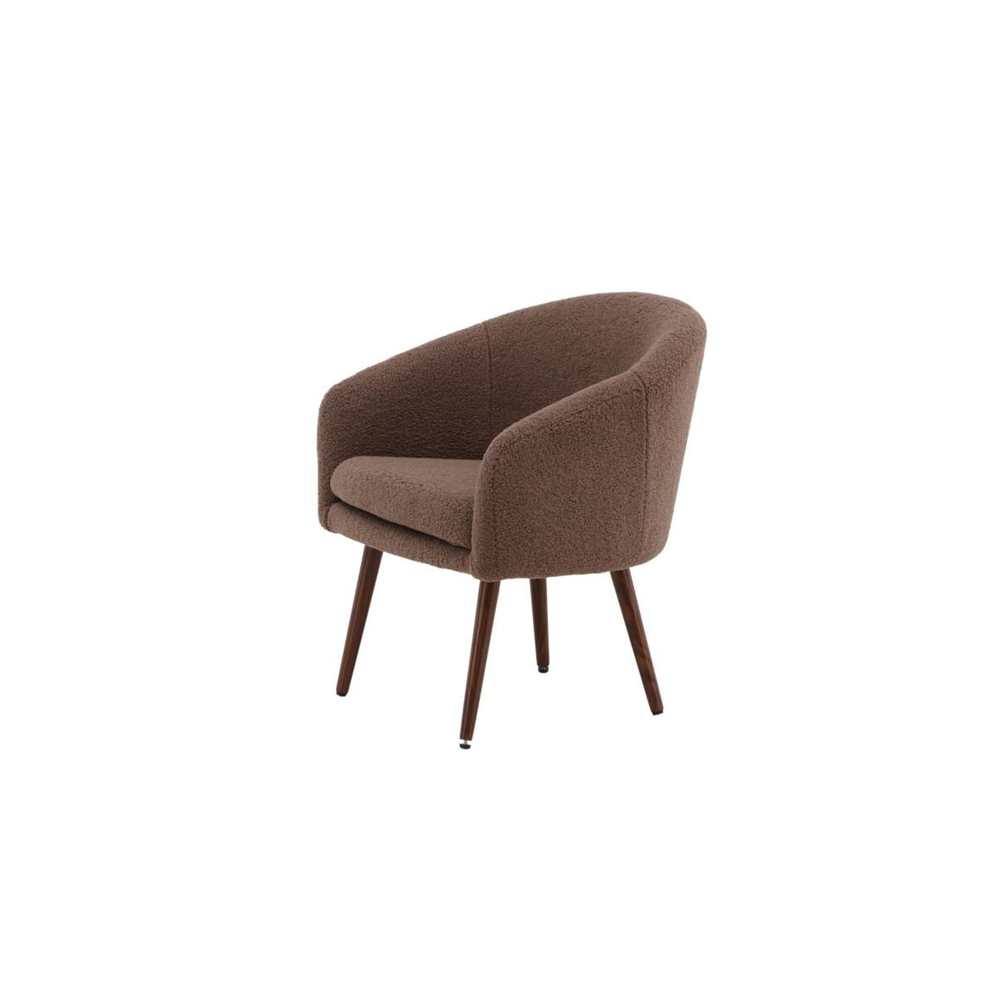 Voir la diapositive 6 : Paris Prix Fauteuil design bouclette  wanda  75cm marron
