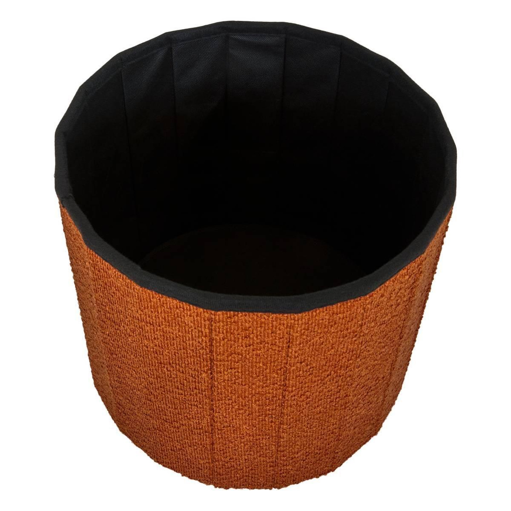 Voir la diapositive 3 : ATMOSPHERA Pouf coffre pliant bouclette  fink  38cm ambre