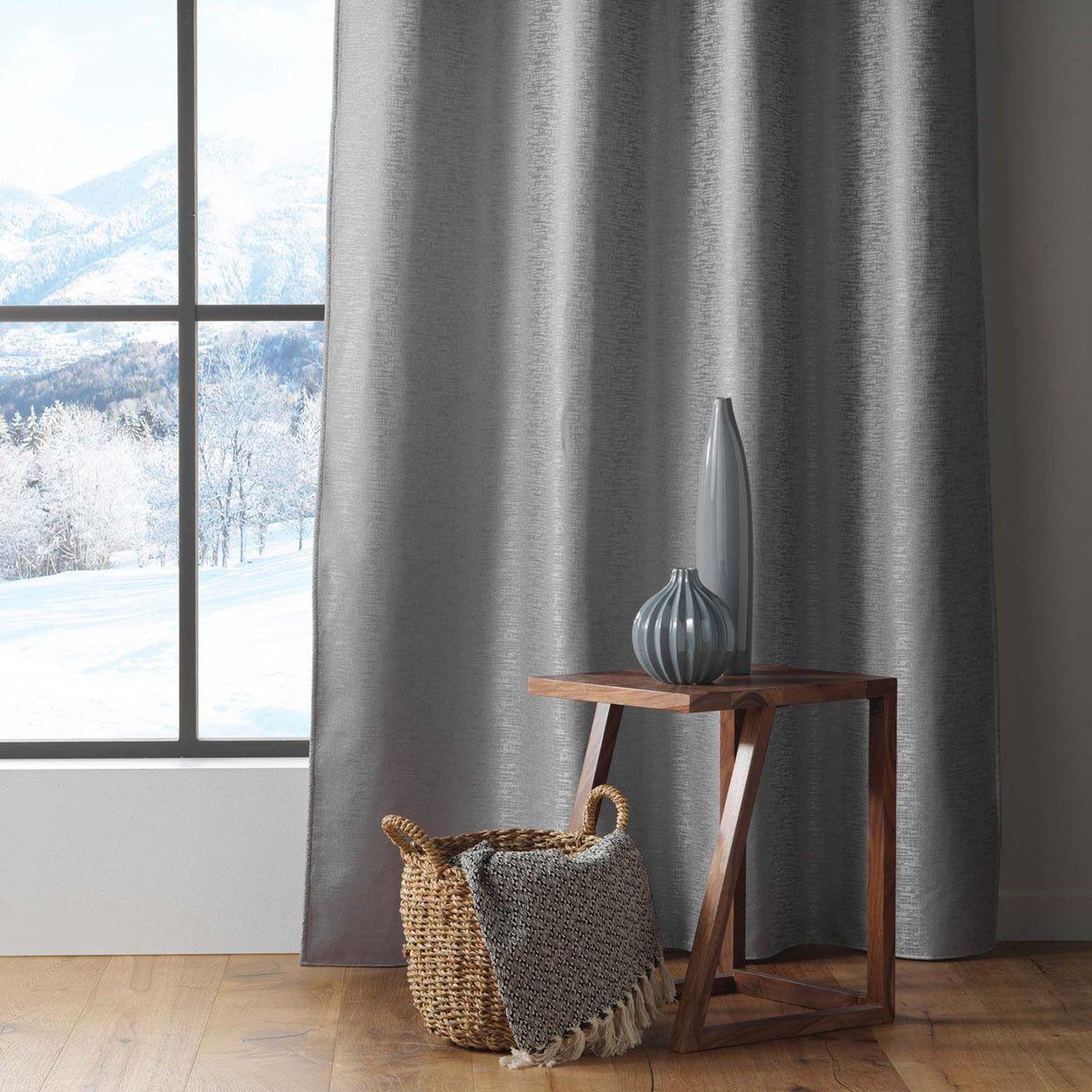 Voir la diapositive 4 : Douceur d'Intérieur Rideau isolant thermique  polarine  140x260cm gris