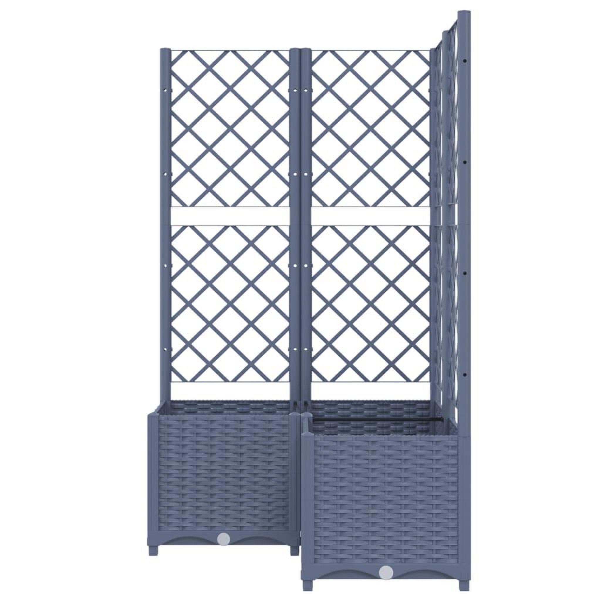 Voir la diapositive 4 : VIDAXL Jardiniere avec treillis bleu gris 80x80x136 cm PP