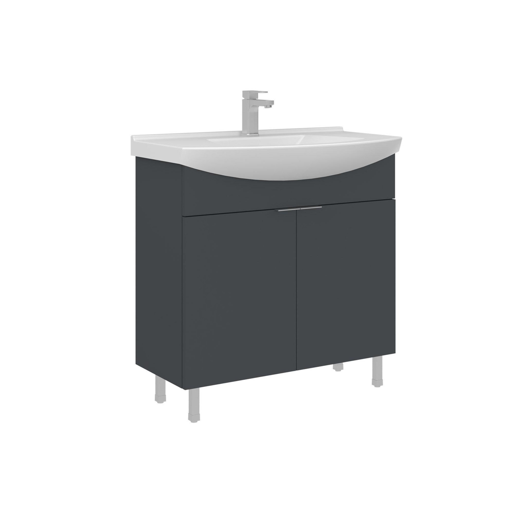 Habitat et Jardin Meuble Vasque  Purus 80  - 80 x 50 x 83 cm - Matte Anthracite