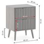 Voir la diapositive 5 : VS VENTA-STOCK Table de chevet Lluvia 2 tiroirs couleur chêne