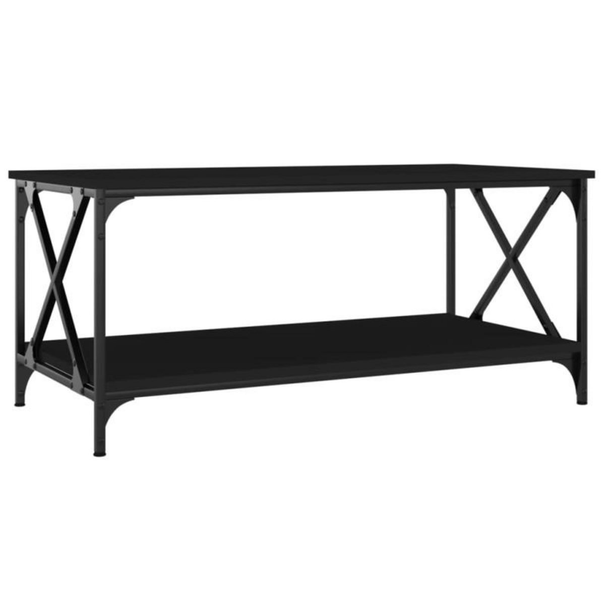 VIDAXL Table basse Noir 100x50x45 cm Bois d ingénierie et fer