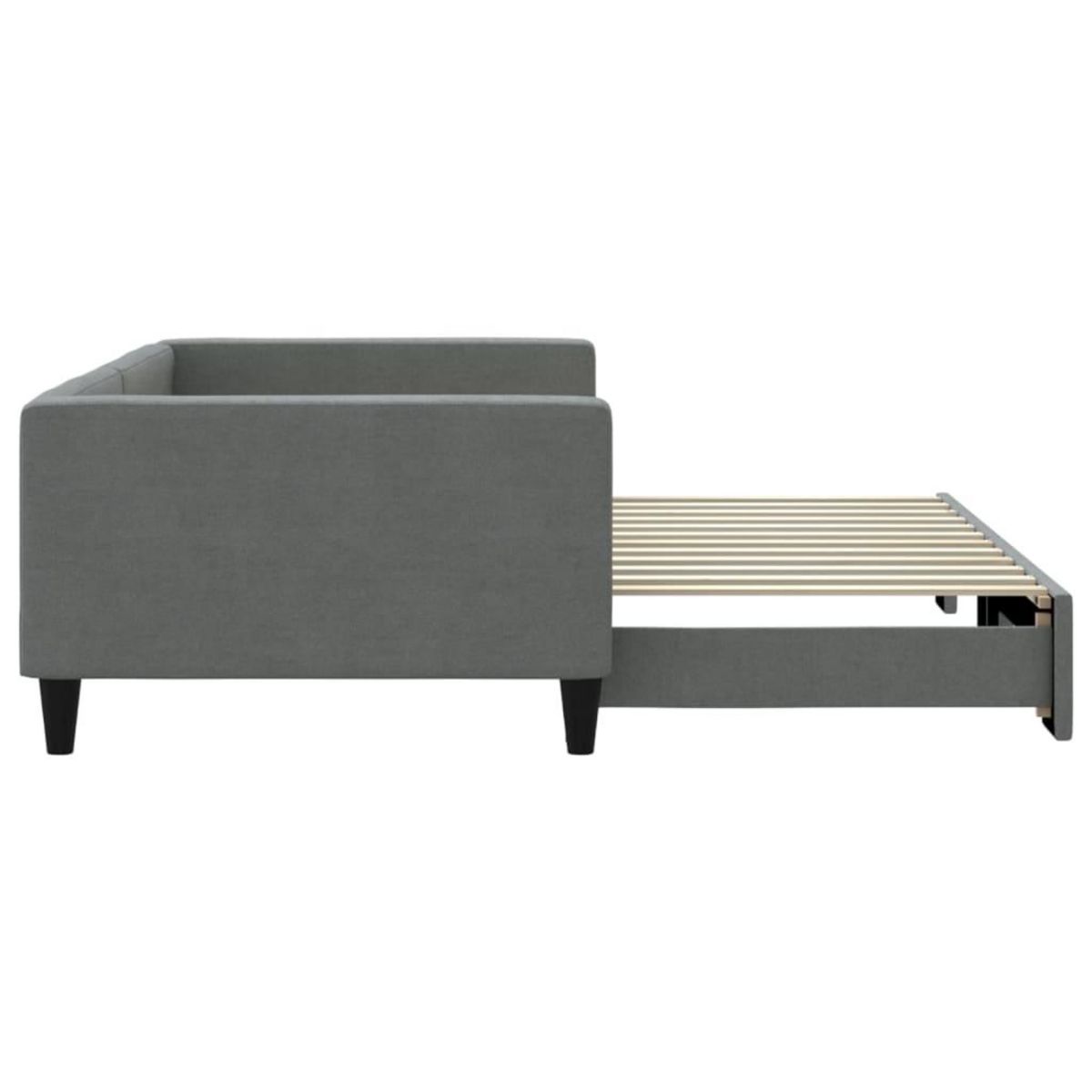 VIDAXL Lit de jour avec gigogne sans matelas gris fonce 100x200 cm