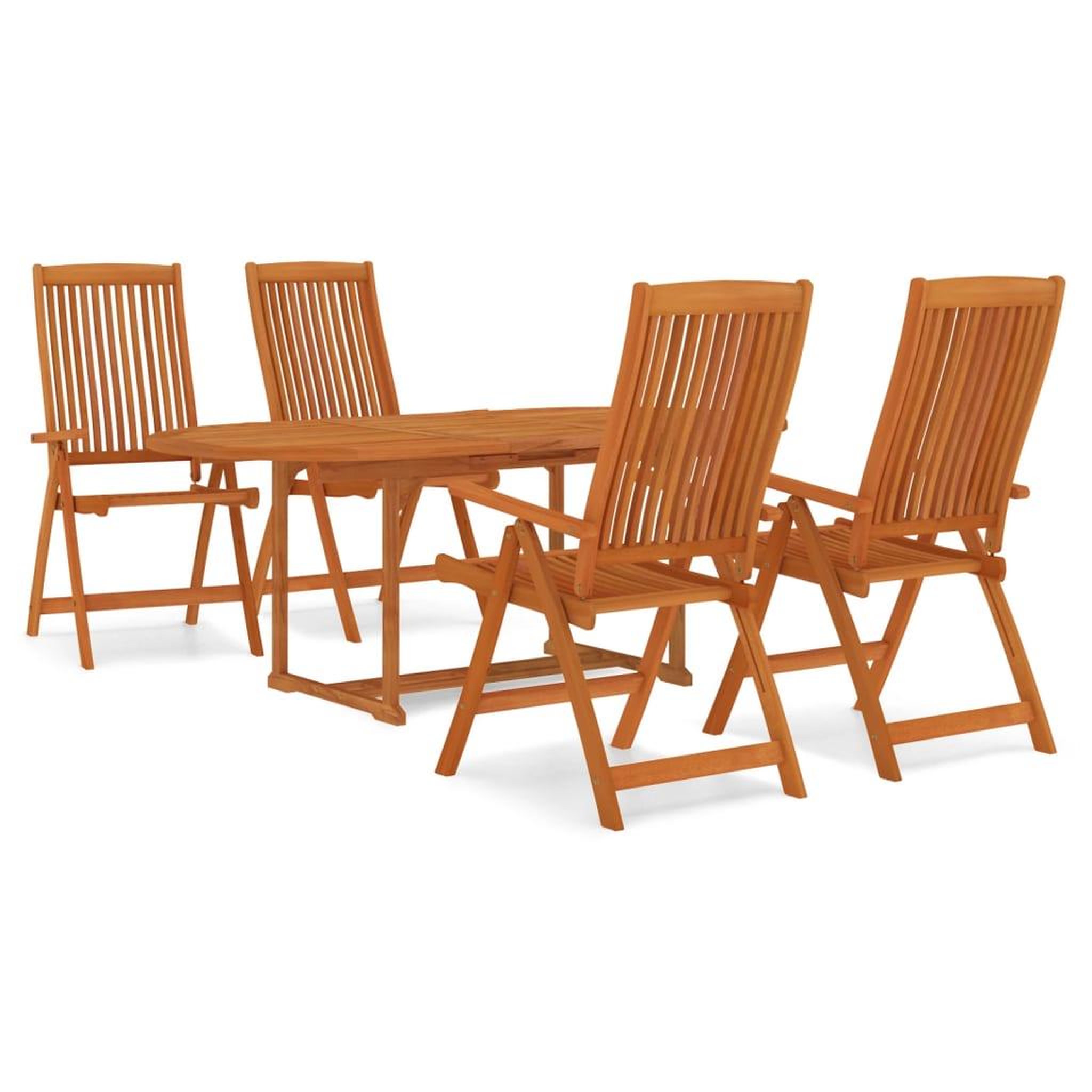 Voir la diapositive 2 : VIDAXL Ensemble a manger de jardin 5 pcs Bois d'eucalyptus massif