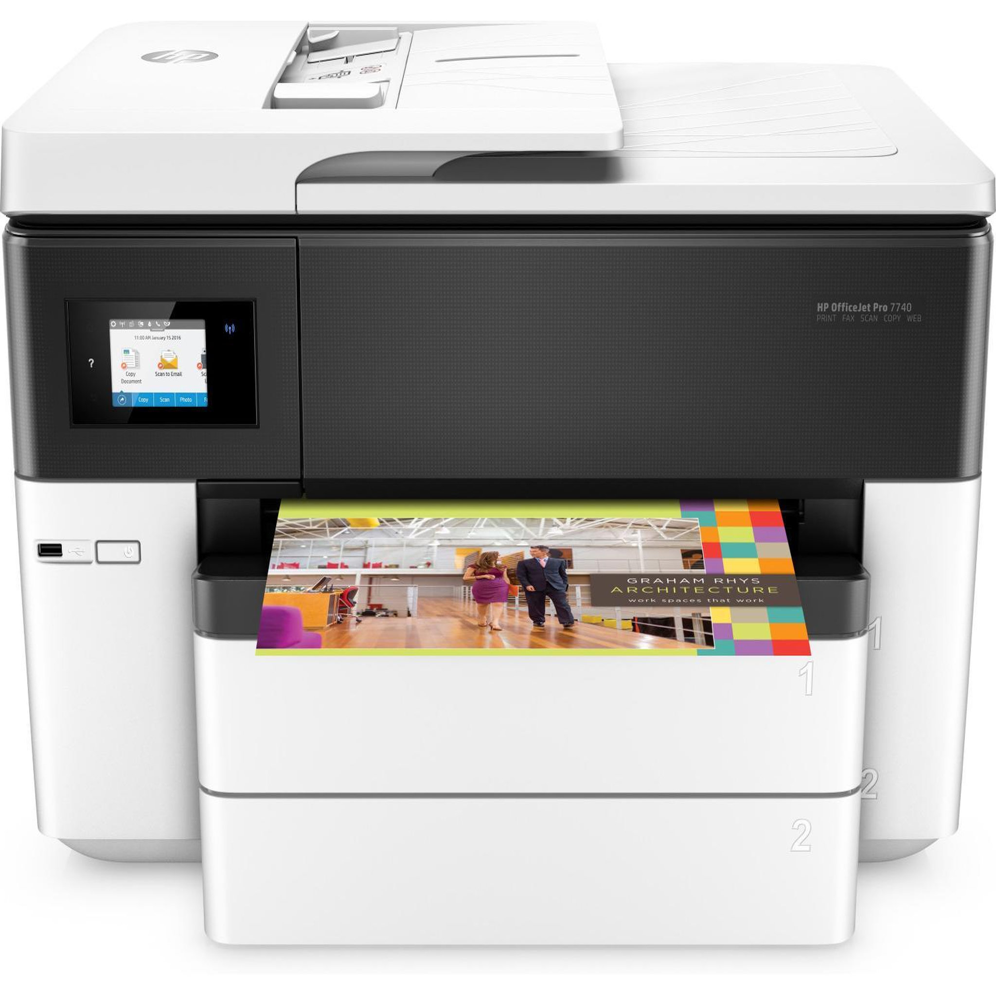 Voir la diapositive 2 : HP Imprimante jet d'encre grand format hp g5j38a a3 4800 x 1200 dpi 22 ppm wi-fi noir blanc