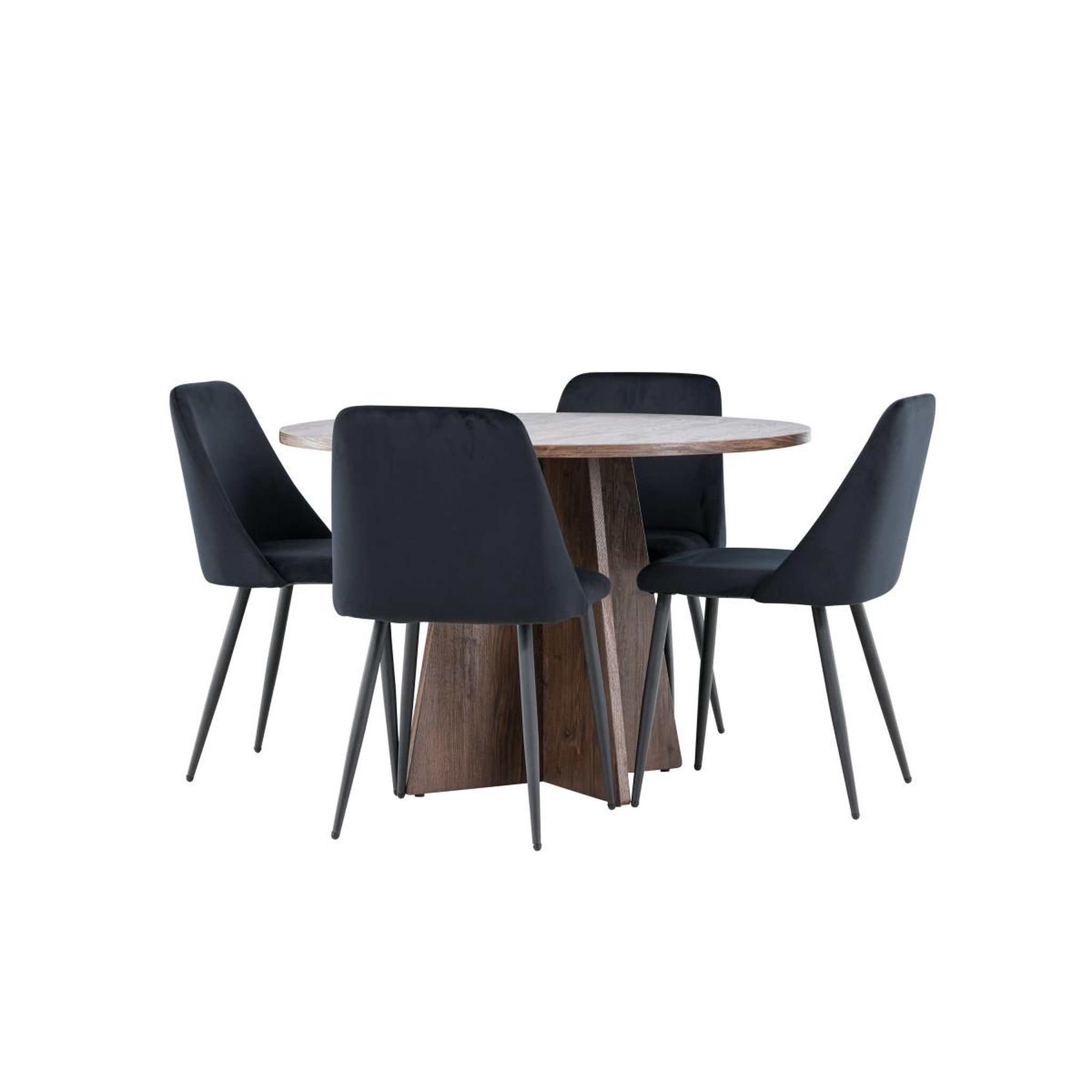 Voir la diapositive 3 : Paris Prix Ensemble table à manger & 4 chaises  bootcut & night  110cm moka & noir