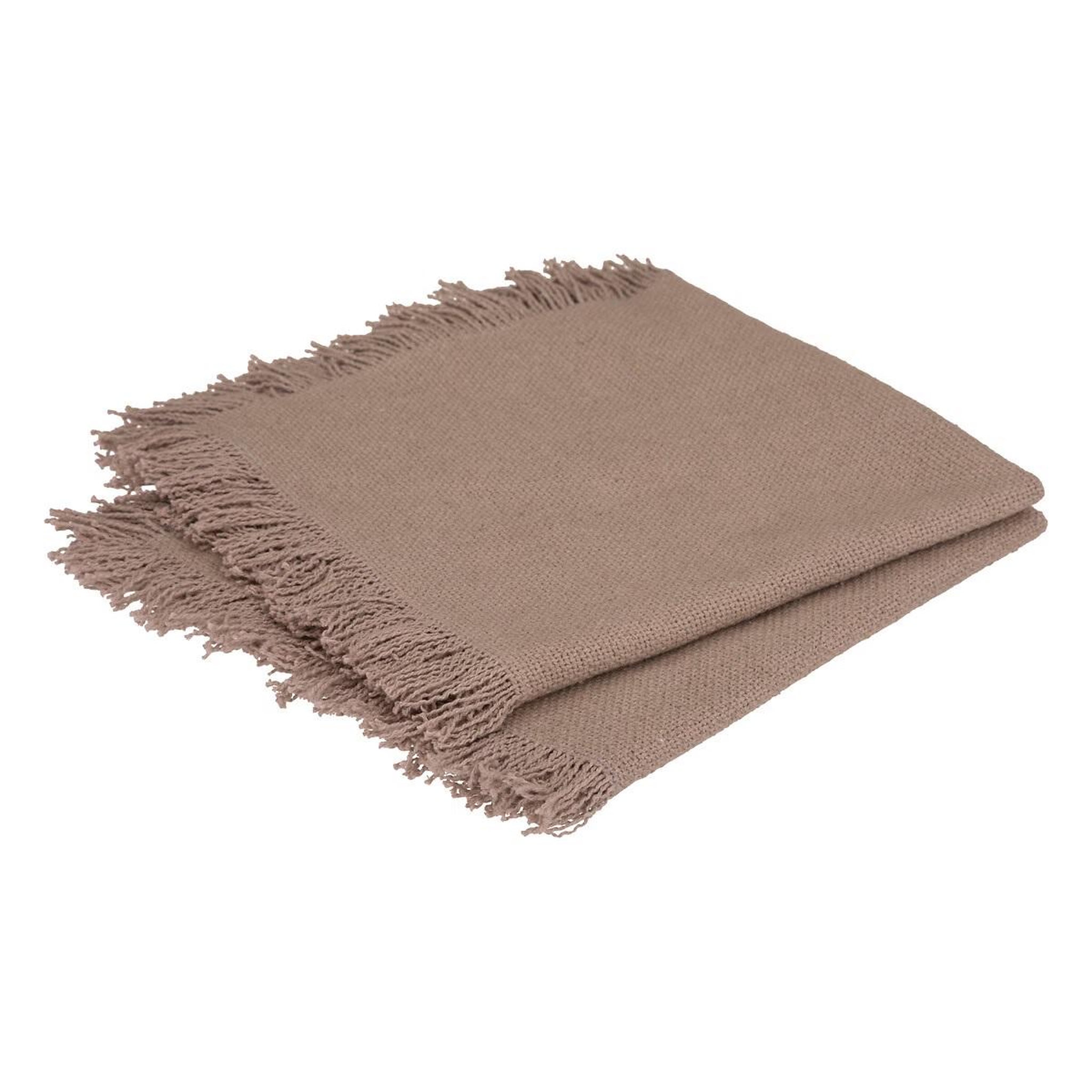 Voir la diapositive 1 : Eden 2 serviettes de tables a franges en coton