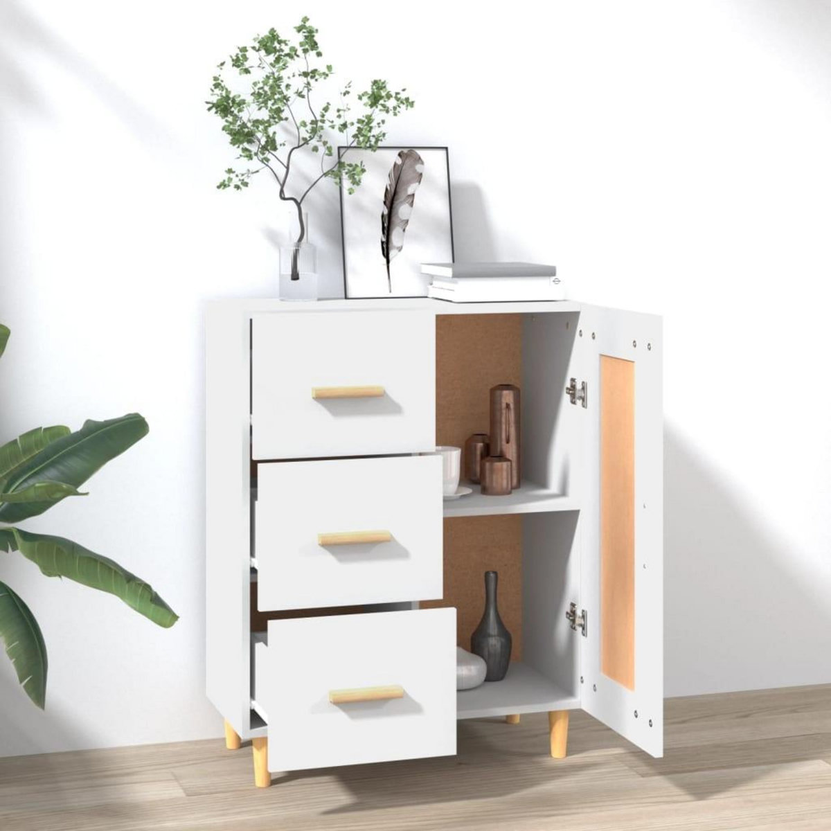 VIDAXL Buffet Blanc 69,5x34x90 cm Bois d'ingenierie