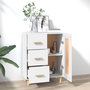 Voir la diapositive 3 : VIDAXL Buffet Blanc 69,5x34x90 cm Bois d'ingenierie