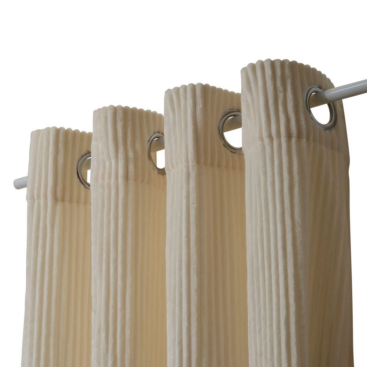 ATMOSPHERA Rideau en velours côtelé flanelle ARUM - 140 x 260 cm - Ecru