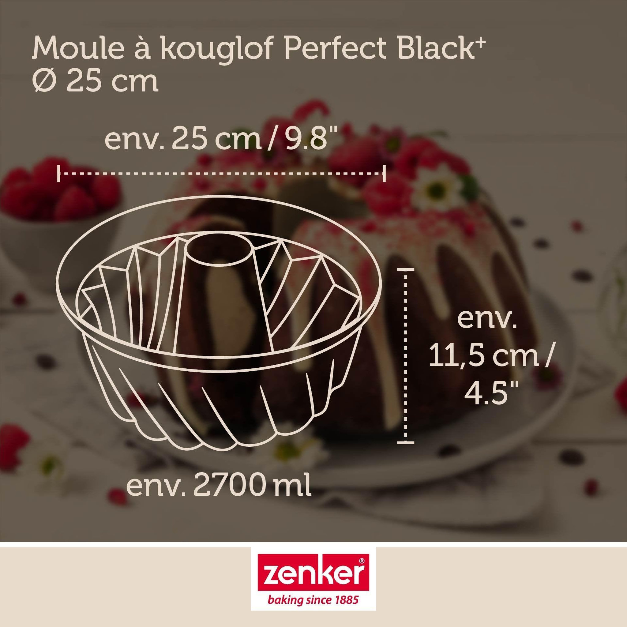 Voir la diapositive 3 : ZENKER Moule à kouglof 25 cm zenker perfectback+