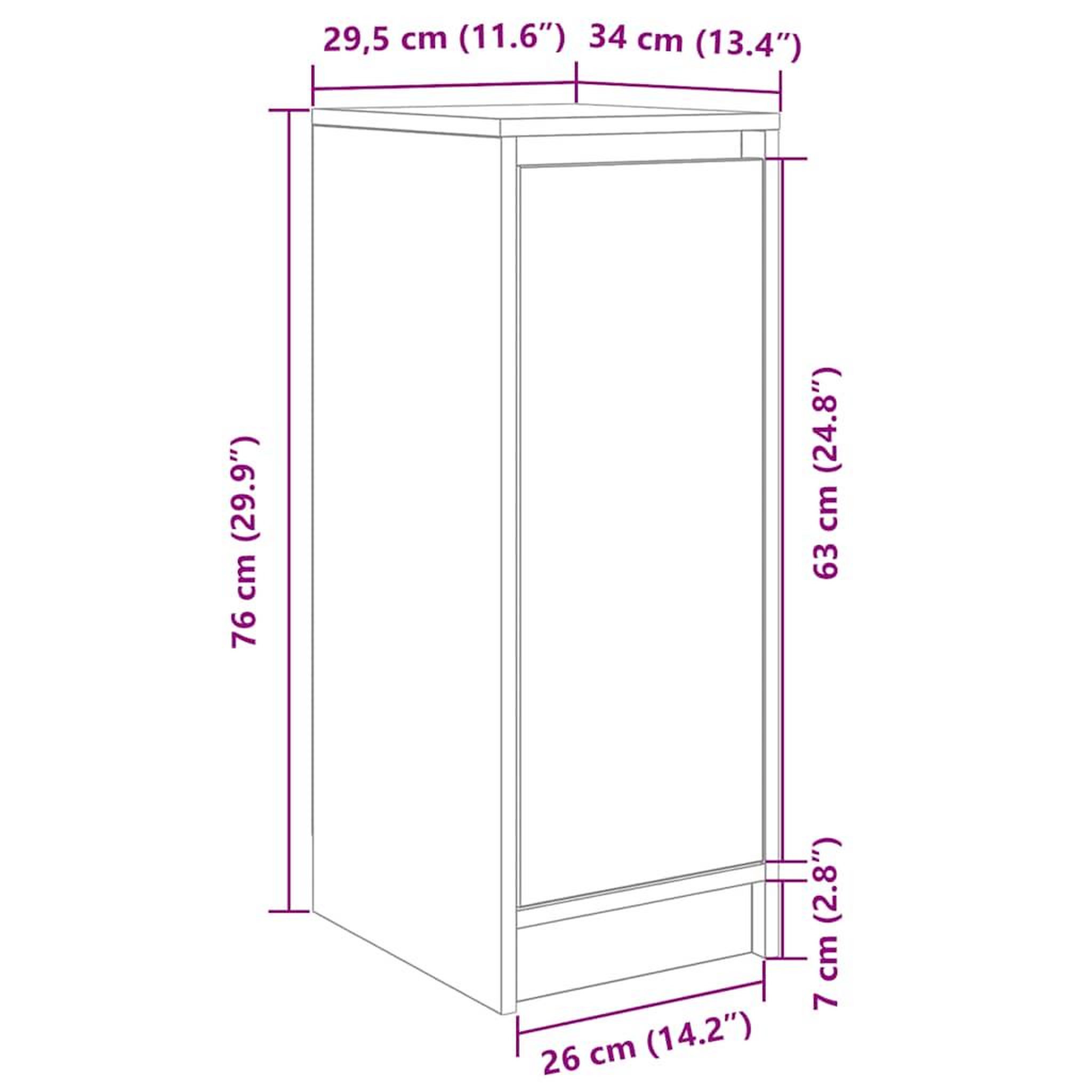 Voir la diapositive 6 : VIDAXL Armoire a chaussures chene fume 29,5x34x76 cm bois d'ingenierie