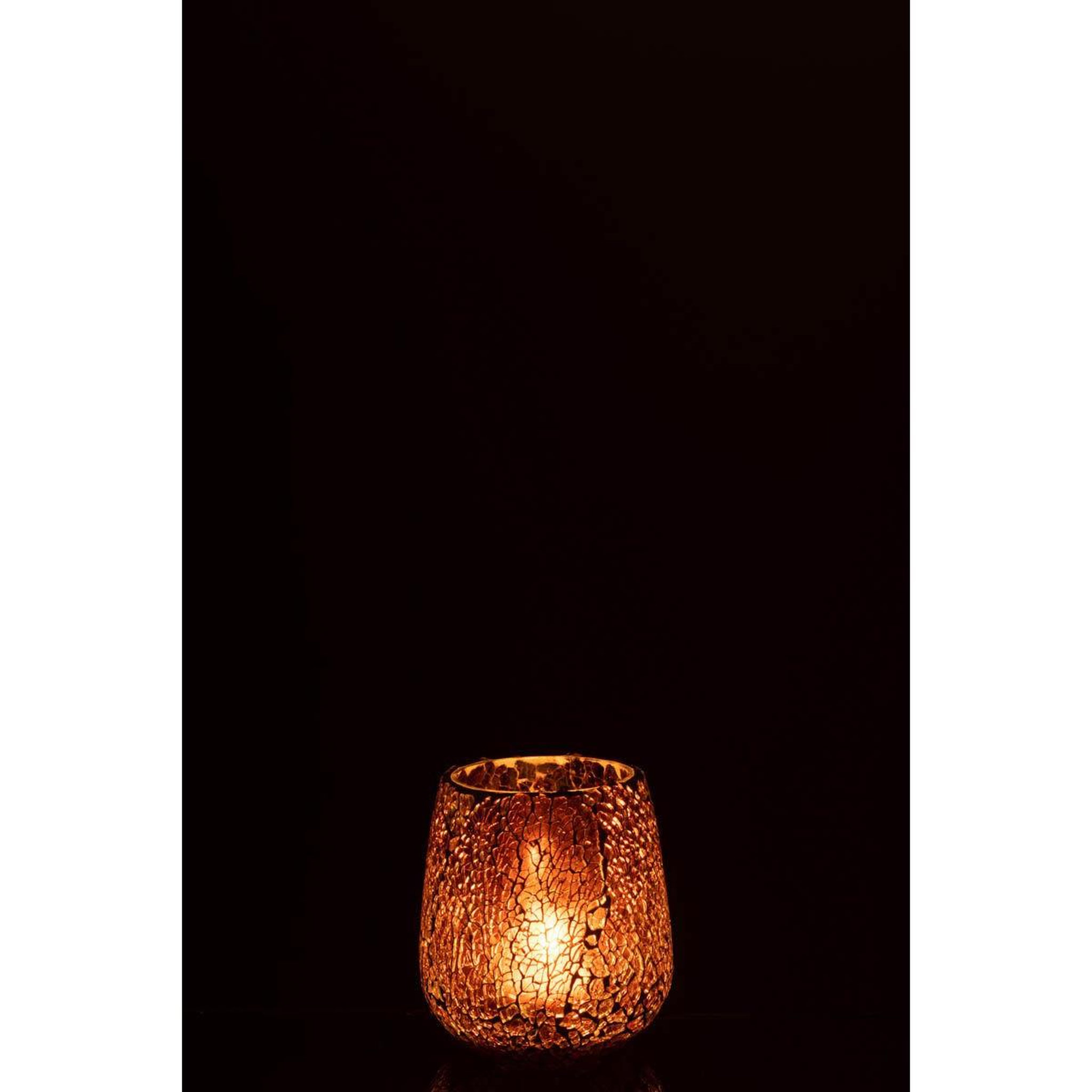 Voir la diapositive 3 : J-LINE Photophore en Verre  Ali  12cm Marron
